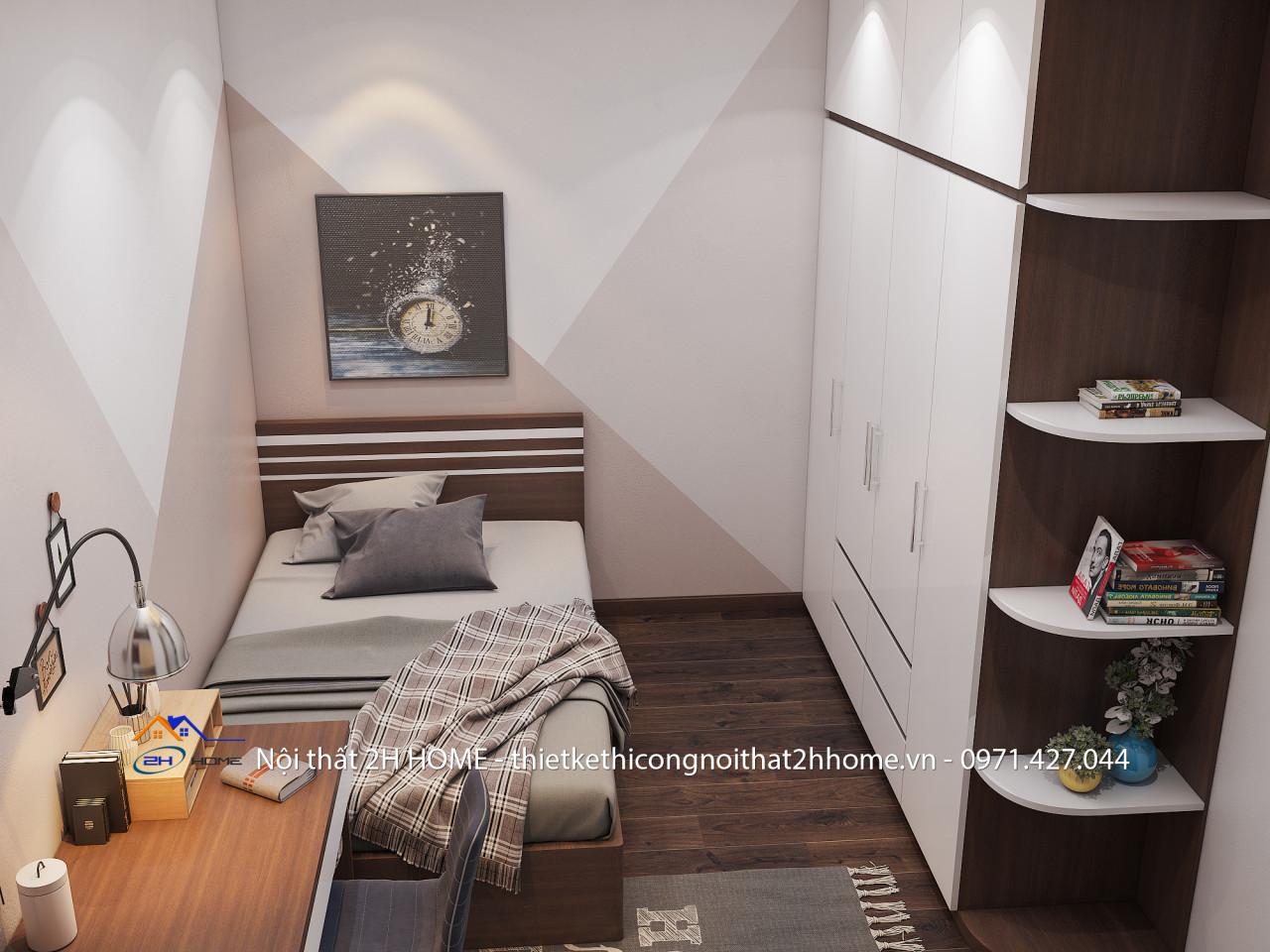 Phòng ngủ nhỏ cho khách theo phong cách đơn giản, tối ưu nội thất trong phòng