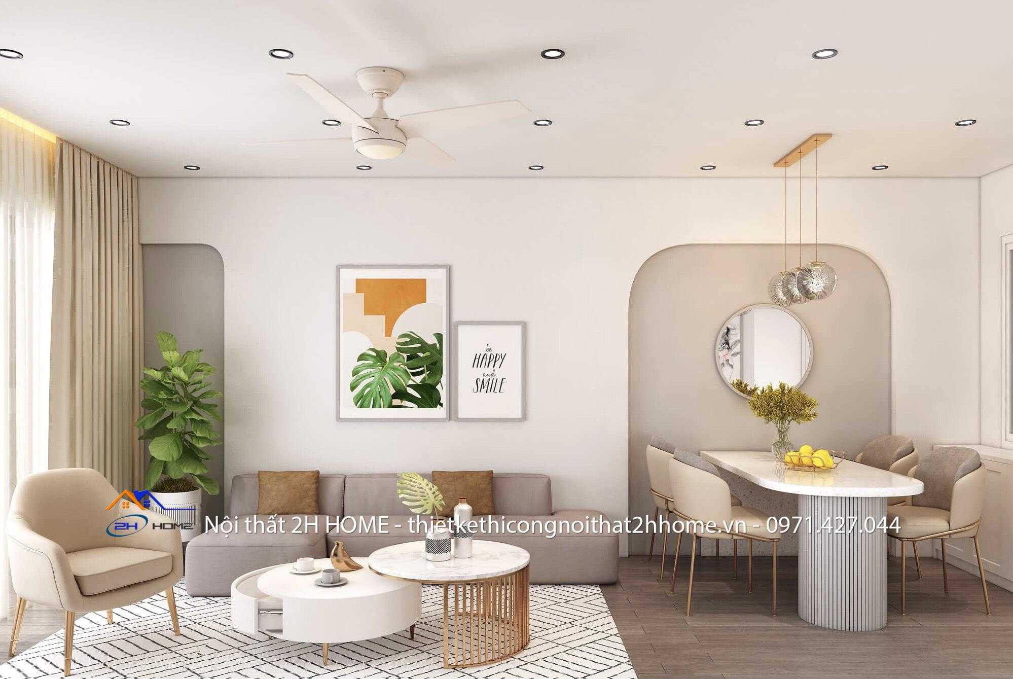 thiết kế nội thất căn hộ Lotus Sài Đồng 75m2