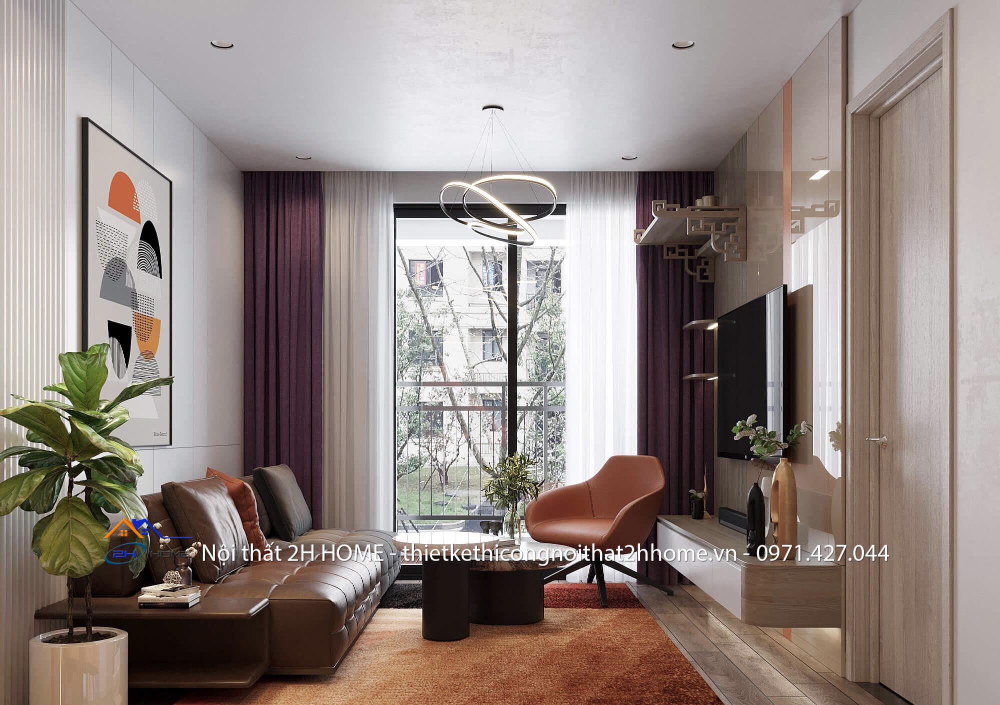 thiết kế nội thất chung cư GoldMark City 68m2