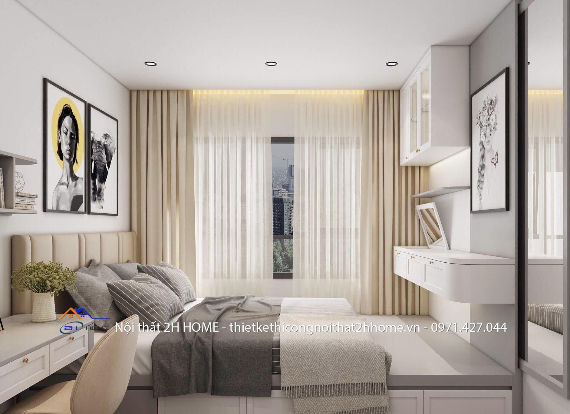 thiết kế nội thất căn hộ Lotus Sài Đồng 75m2