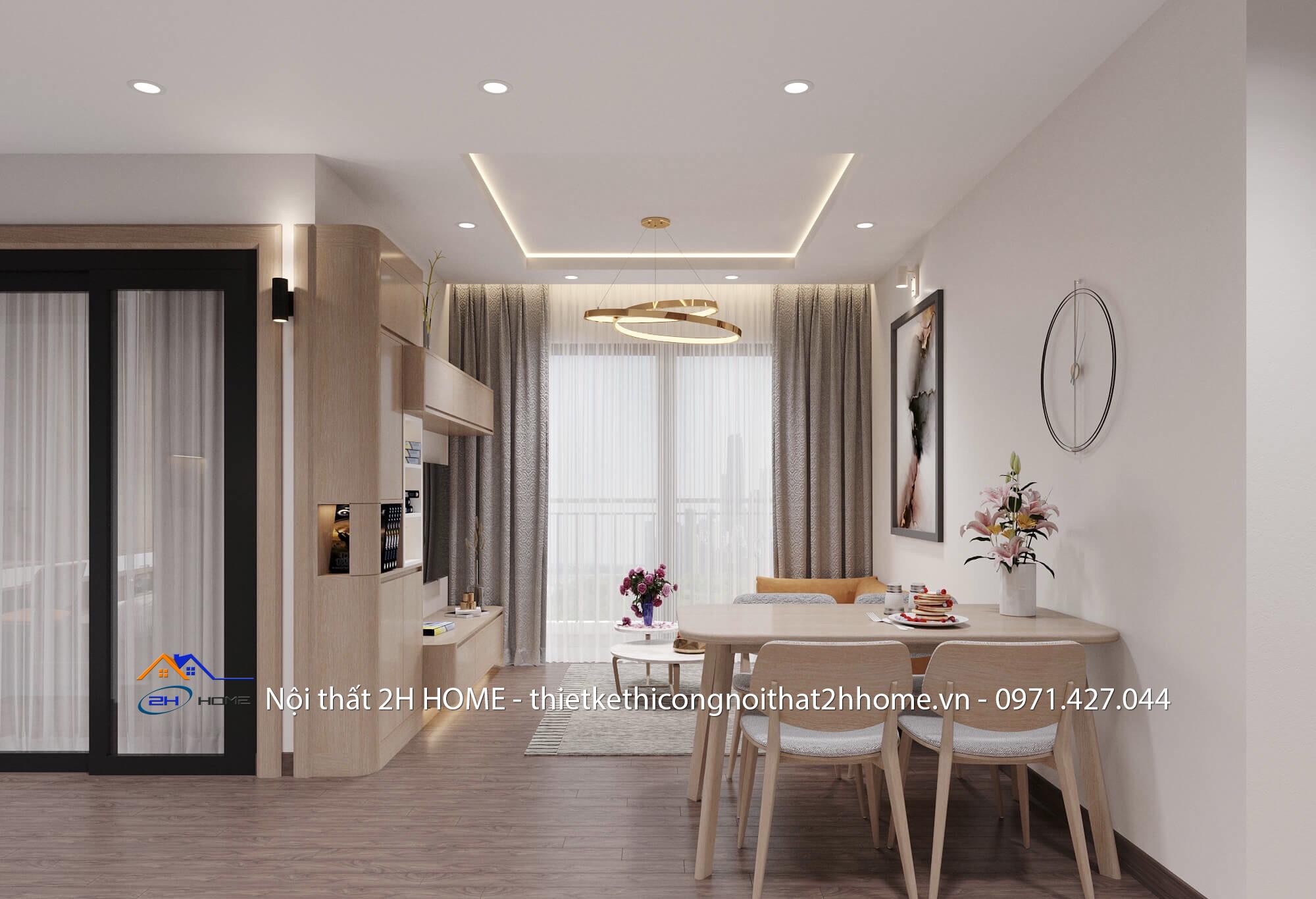 thiết kế nội thất căn hộ D Capitale 80m2