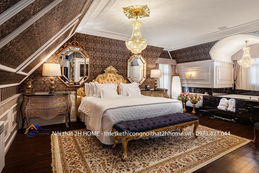 Phòng ngủ mang phong cách tân cổ điển toát lên vẻ sang trọng, quý phái 